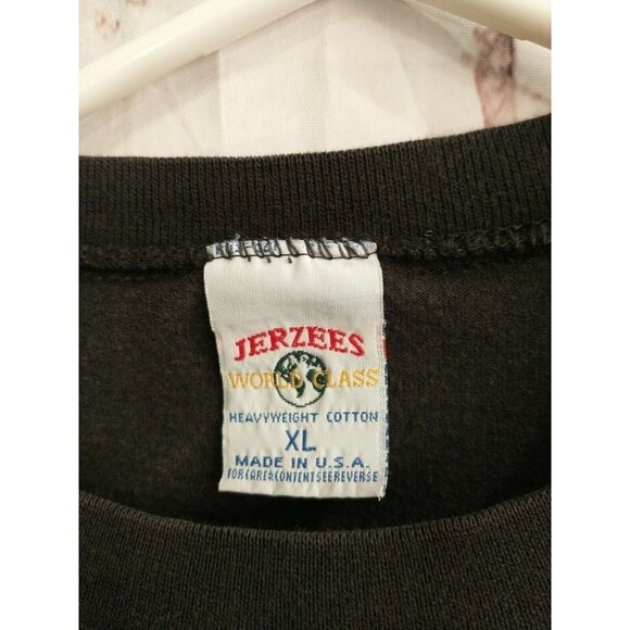 VTG 90s Jerzees Sweet Home Blue Chicago Mojo Mamma Black Embroidered T Shirt XL - Picture 3 of 4